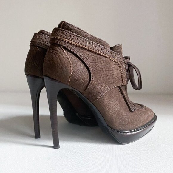 NWOT Burberry Brown Heeled Boots - Picture 3 of 10